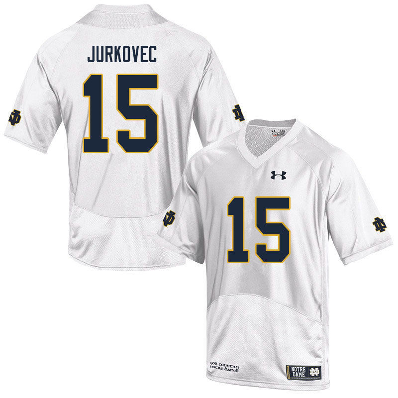 Men #15 Phil Jurkovec Notre Dame Fighting Irish College Football Jerseys Sale-White